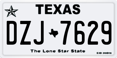 TX license plate DZJ7629