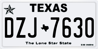 TX license plate DZJ7630