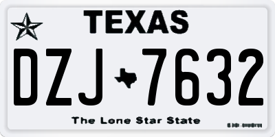TX license plate DZJ7632