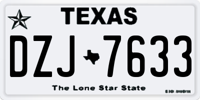 TX license plate DZJ7633