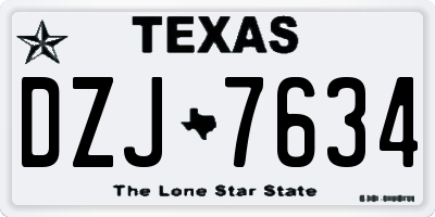 TX license plate DZJ7634