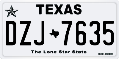 TX license plate DZJ7635