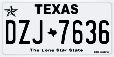 TX license plate DZJ7636