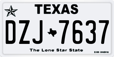 TX license plate DZJ7637