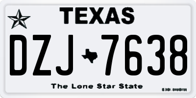 TX license plate DZJ7638