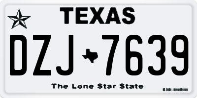 TX license plate DZJ7639
