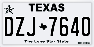 TX license plate DZJ7640