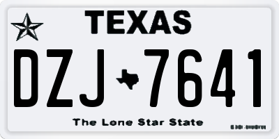 TX license plate DZJ7641