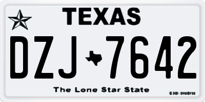 TX license plate DZJ7642