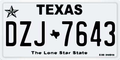 TX license plate DZJ7643