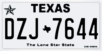 TX license plate DZJ7644
