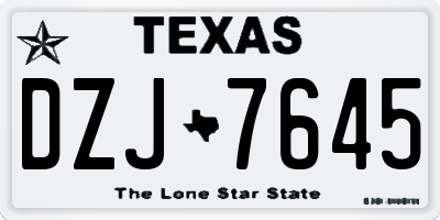 TX license plate DZJ7645