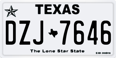 TX license plate DZJ7646