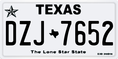 TX license plate DZJ7652