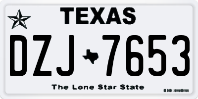 TX license plate DZJ7653