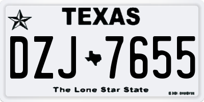 TX license plate DZJ7655