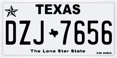 TX license plate DZJ7656