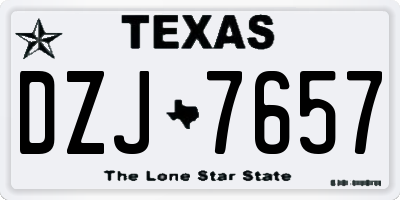 TX license plate DZJ7657