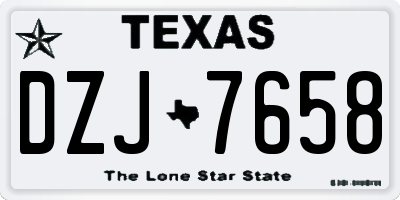 TX license plate DZJ7658