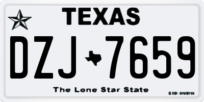 TX license plate DZJ7659