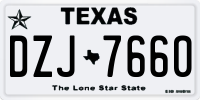 TX license plate DZJ7660