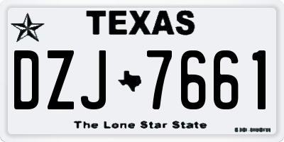 TX license plate DZJ7661