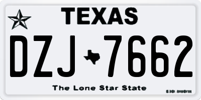 TX license plate DZJ7662