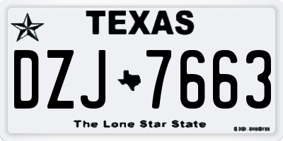 TX license plate DZJ7663