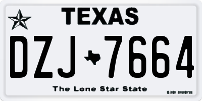 TX license plate DZJ7664