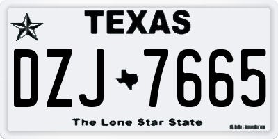 TX license plate DZJ7665