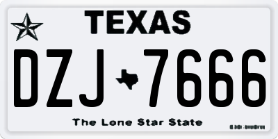 TX license plate DZJ7666