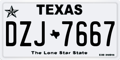 TX license plate DZJ7667