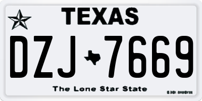 TX license plate DZJ7669