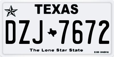 TX license plate DZJ7672
