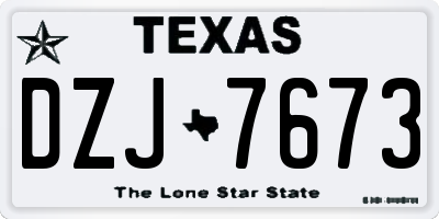 TX license plate DZJ7673