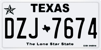 TX license plate DZJ7674