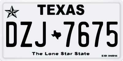 TX license plate DZJ7675