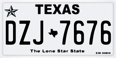 TX license plate DZJ7676