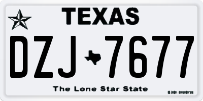 TX license plate DZJ7677
