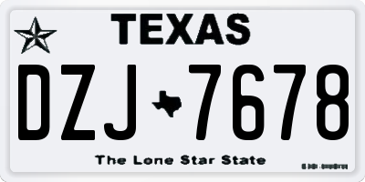 TX license plate DZJ7678
