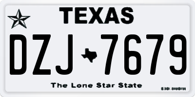 TX license plate DZJ7679