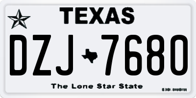 TX license plate DZJ7680