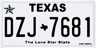 TX license plate DZJ7681