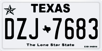 TX license plate DZJ7683