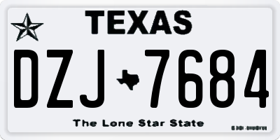 TX license plate DZJ7684