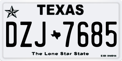 TX license plate DZJ7685