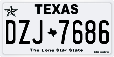 TX license plate DZJ7686