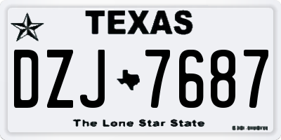 TX license plate DZJ7687