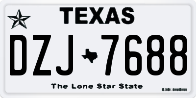 TX license plate DZJ7688