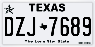 TX license plate DZJ7689